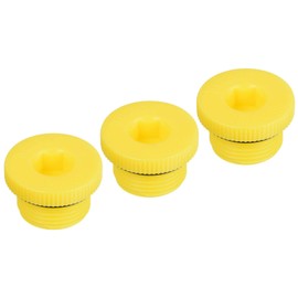 PATIKIL Hold Plugs M22x1.5, 3 Pack PP Plastic Male Threaded Hex Socket Sealing Screw End Cap, Yellow