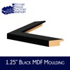 (1) -24x30-1.25" Flat Black Profile - Puzzle Frame - Hanging