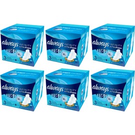 Always Size 3 Extra Heavy Flow Absorbency with Wings Infinity Pads, 14 Count (Pack of 6)
