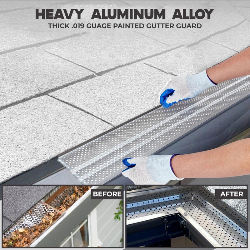 Waterlock 6" Gutter Guards Leaf Protection, Domestic Aluminum Gutter Covers