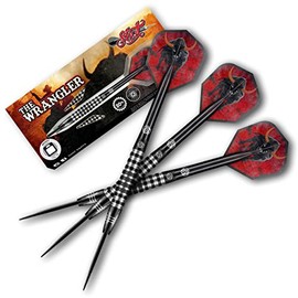 Shot! Americana Wrangler Steel Tip Dart Set 80% Tungsten Pro Throwing Darts Steel Tip Set Professional – Made in New Zealand – Designed Dart Flights for Women & Men – Metal Tip Bar Darts for Adults