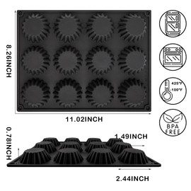 Peanut Butter Cup Molds 12-Cup Butter Bites Mold 2pcs Silicone Chocolate Candy Mold for Fat Bomb Chocolate Mini Peanut Butter Cup