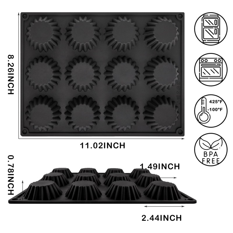 Peanut Butter Cup Molds 12-Cup Butter Bites Mold 2pcs Silicone