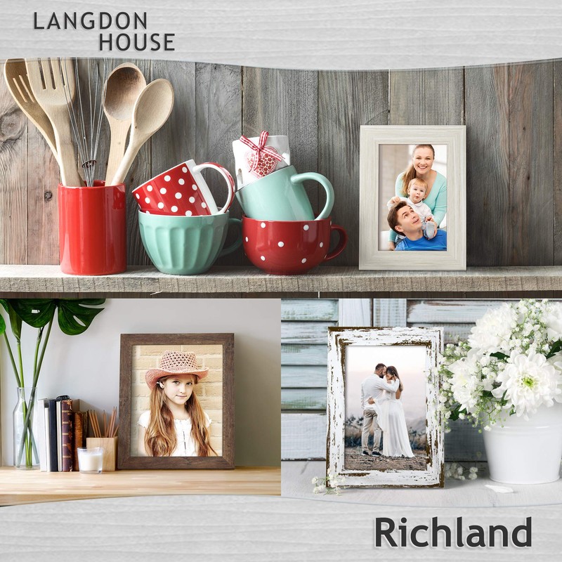Langdon House 8x10 Picture Frames (Rustic Brown, 6 Pack) Traditional