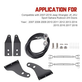 JK Limb Riser Adjustable Limb Risers Kit Through the Jungle Protector Obstacle Eliminate Rope, Engine Hood Protective Sub-line Branches Bracket Compatible with JK JKU Sport Sahara Rubicon X 07-18