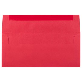 JAM PAPER #10 Business Colored Envelopes - 4 1/8 x 9 1/2 - Red Recycled - 50/Pack