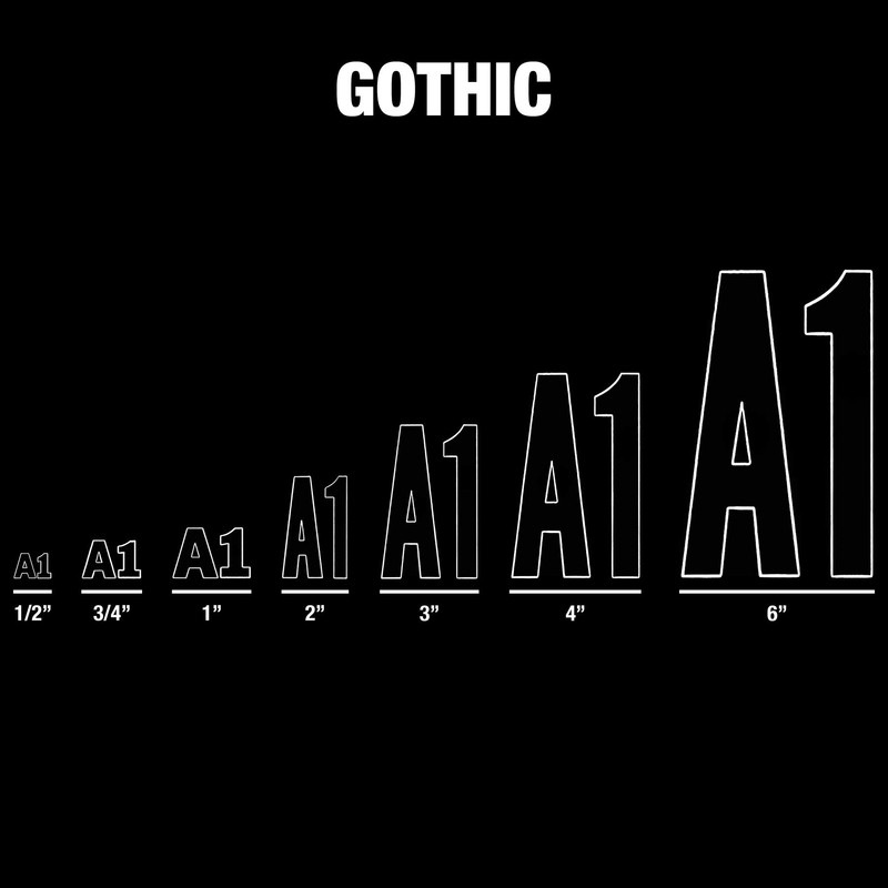 Graphic Products Duro 1/2-Inch Gothic Vinyl Letters and Numbers Set