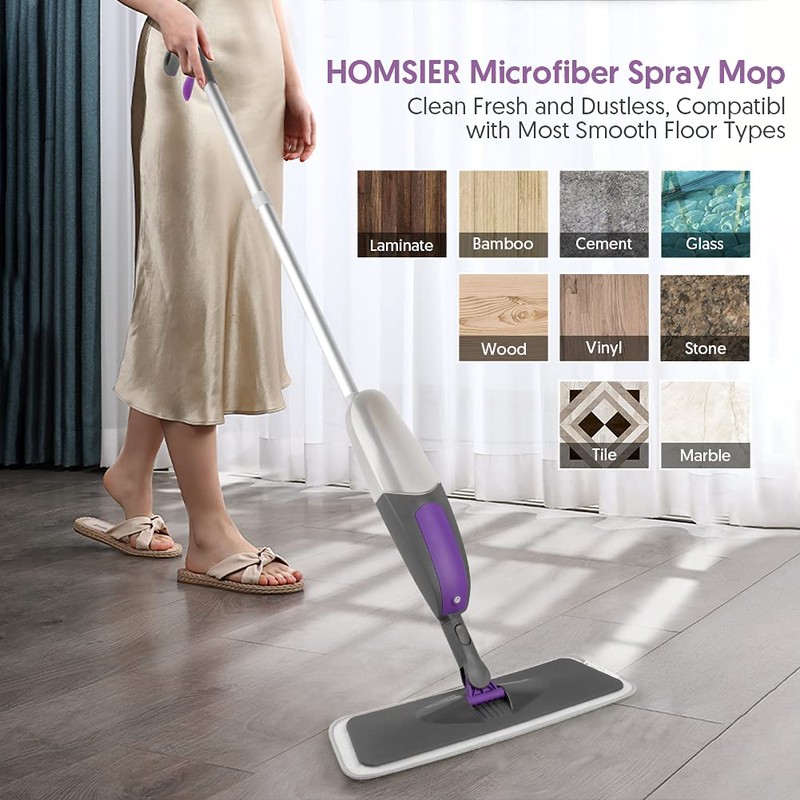 Spray Mops for Floor Cleaning - HOMSIER Microfiber Mop Wet