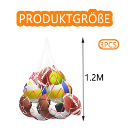 agogue Pack of 3 Ball Net for 10 Balls, Ball Bag, Ball Net 5 Balls, Ideal for Training and Competition, Ball Storage and Transport