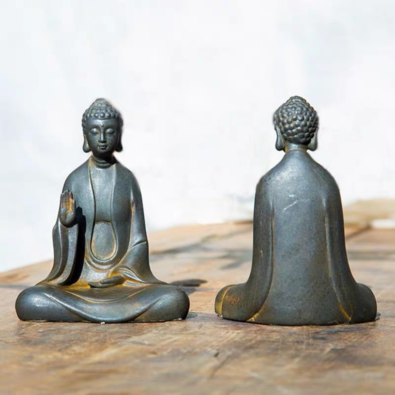 Daisylily Faceless Buddha Statue - Solid Cast Iron Buddha Figurine,