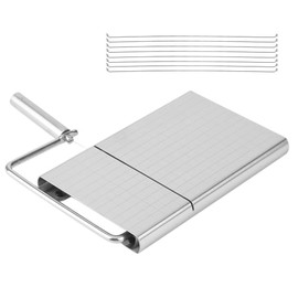 BGFAVCV Stainless Steel Cheese Slicer with 8 Wire Cheese Cutters for Block Cheese Slicers Cutting Board Cheese Butter