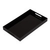 Glossy Black Sturdy Acrylic Serving Tray with Handles-12x20Inch-Serving Coffee,Appetizer,Breakfast,Butler-Kitchen Countertop