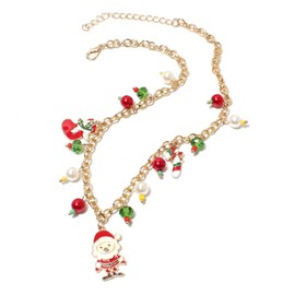 Stocking Stuffers Holiday Outfits for Women 2024 Christmas Necklace Christmas Tree Necklace for Women Christmas Jewelry Gifts Stocking Stuffers for Women X-Mas Santa Claus Pendant Necklace