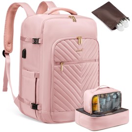 LOVEVOOK Large Travel Backpack for Women,Carry on Backpack Flight Approved with Shoe Bag,Personal Item Backpack Travel Bag with 2 Storage Containers,TSA Fit 17inch Laptop Luggage with USB Port