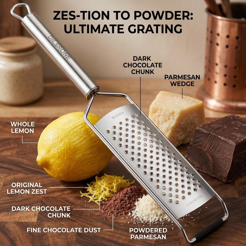 3-Piece Hand Cheese Grater Set, 18/8 Stainless Steel, Dishwasher Safe