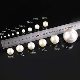 Beauty PLAYER Pearl Beads, Resin Pearl, Pearl Parts, Approximately 30 Pieces, 0.6 inches (16 mm), Beads, Round Balls, Holes, Handicrafts, DIY Decoration, Sewing, Wedding Dress, Necklace, Bracelet, Earrings, Milk, Beads, Round, Handmade (0.6 inch (16 mm), Both Holes)