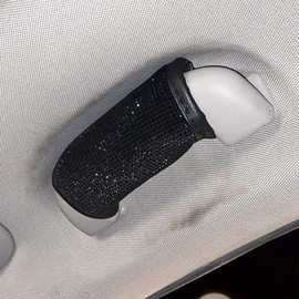 ZYSY Bling Auto Safety Door Handle Cover, Luster Crystal Car Protective Handle Cover Diamond Car Decor Accessories for Women (Black)