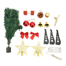 30cm Tabletop Christmas Tree Mini Artificial DIY Lightweight Vivid Christmas Decorations with Stars Bowknots Bells