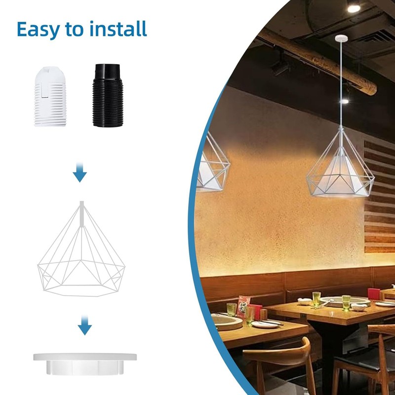 E12 Lamp Shade Collar Rings, E12 Lock Socket Adapter with