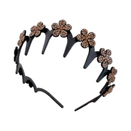 Squiggly Headband - Wavy Hairband with Rhinestone Flower | Non-Slip Hair Accessory Sparkling Fashion for Workout Gym Spa Face Washing Skin Care