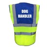 Dog Handler Printed Yellow and Blue Hi Vis Vest/Waistcoat, Security
