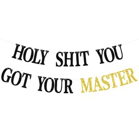 You Got Your Master Banner, Congrats Master, Mastered It 2025 Hanging Decorations, Glittery Class of 2025 Graduation Party Decorations Supplies