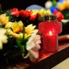 Uonlytech 2pcs Cross Candle Light, Red Flickering Flameless Candles Reusable