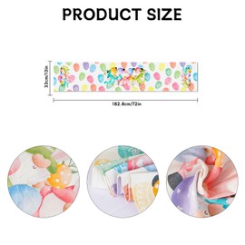 ANOTION Easter Table Runner, Table Runner 72 Inches Long, Easter Decorations with Eggs and Gnome Pattern for Spring Decorations and Easter Party Supplies