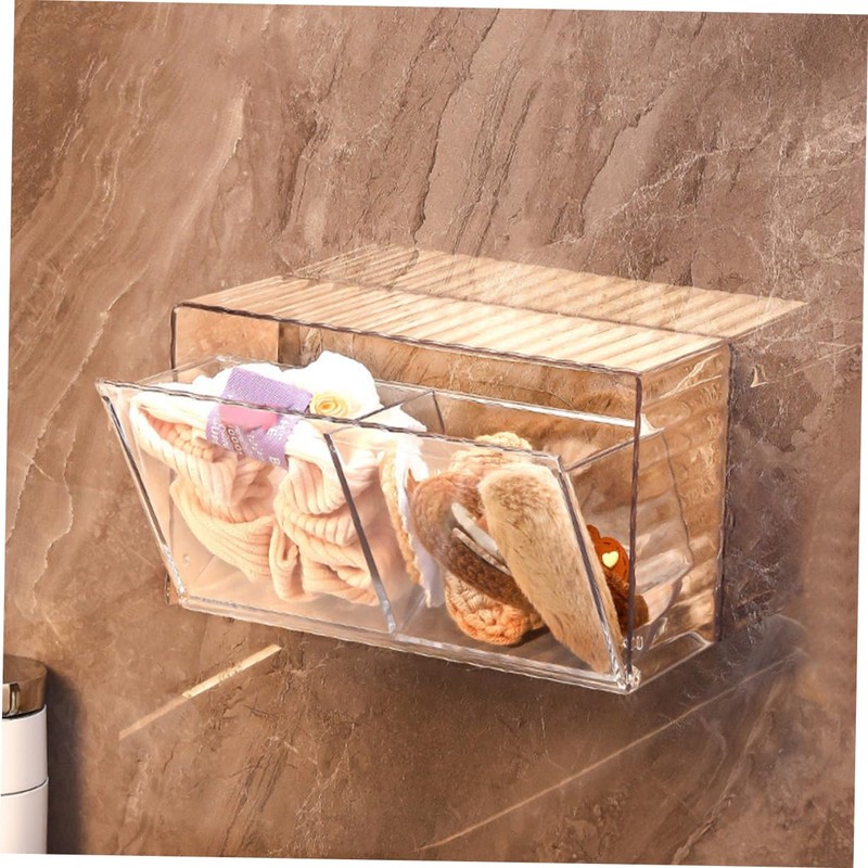ABOOFAN Wall Mounted Cotton Swab Dispenser Dustproof Flip Lid Storage
