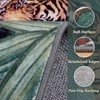 Geanlod Tiger Washable Rugs 3x5ft, Green Entryway Jungle Rugs Non