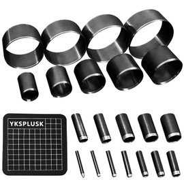 YKSPLUSK Leather Circle Cutter Tool Set, 21 Pieces Circle Punch Tools 1-12mm 15 20 25 30 35 40 45 50 55mm, High Carbon Steel Round Leather Cutting Dies - Hole Punch Tool Kit for DIY Leather Crafts