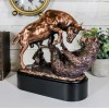 Wall Street Stock Market Charging Bull Trouncing Bear Statue With