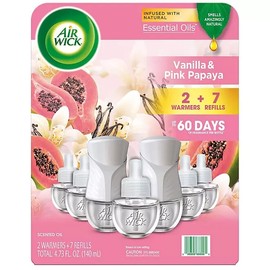Air Wick Oil Kit Vanilla Pink Papaya - 2 Warmers + 7 Refills Air Freshener