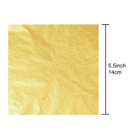 KUUQA 100 Sheets Imitation Gold Leaf for Arts Project Crafting Decoration(14x14cm)