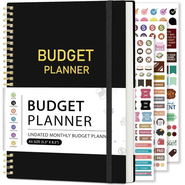 Budget Planner Account Book Monthly Expense Tracker, Saving Tracker, Debt