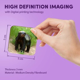 1 x Square MDF Fridge Magnet - Wildlife Animal Honey Badger 16108