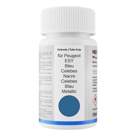 MG PRIME Autolack Lackstift Set für Peugeot ESY Bleu Celebes Nacre/Celebes Blau Metallic Basislack Klarlack je 50ml