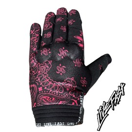 Live Fast Black & Pink Paisley Motorcycle Gloves M - Best Mountain Leather Dirt Bike Moto Riding Motorcycle/Motocross Gloves for Men, Women Bikers