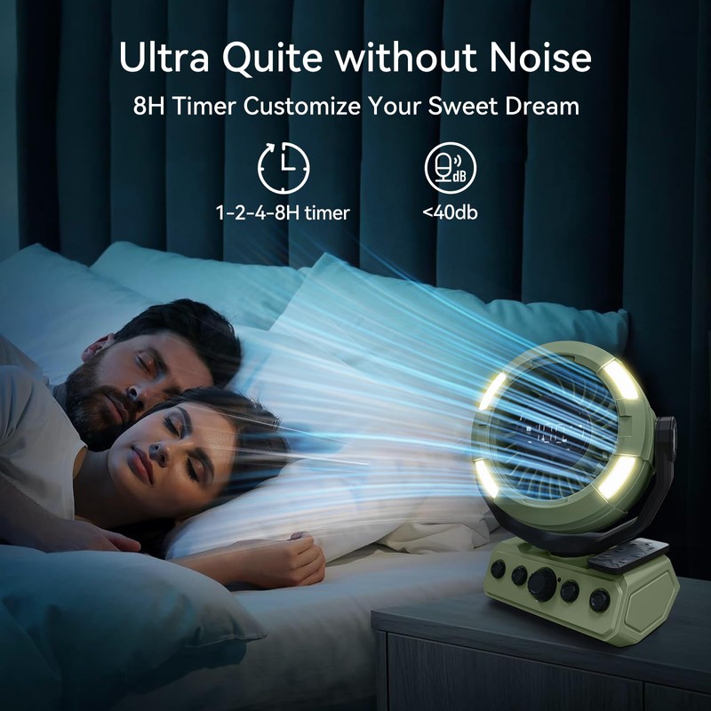 KIMMOO 20000mAh Portable Camping Fan Rechargeable, Powerful 100 Speeds, Digital