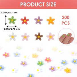 QFGasre 200PCS Mini ​Plastic Daisy Flowers Dollhouse Miniature ​Plastic Flowers for Crafts Tiny Things for Fairys Garden Dollhouse Micro Landscaping