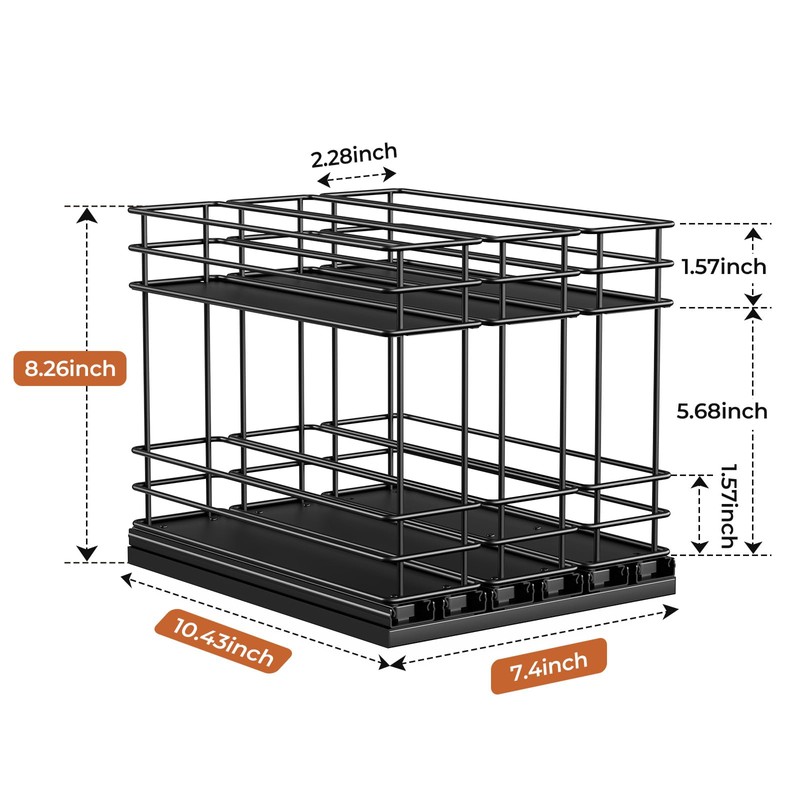 Mystozer Pull Out Spice Rack Organizer for Cabinet, Slide Out