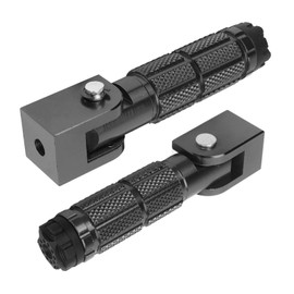 2 Pieces Passenger Foot Pegs for Motorcycles, Foldable Foot Pedal M8 Non-Slip Aluminium Alloy Footrest, Universal for Bicycles, ATV, UTV, Go-Kart (Black)