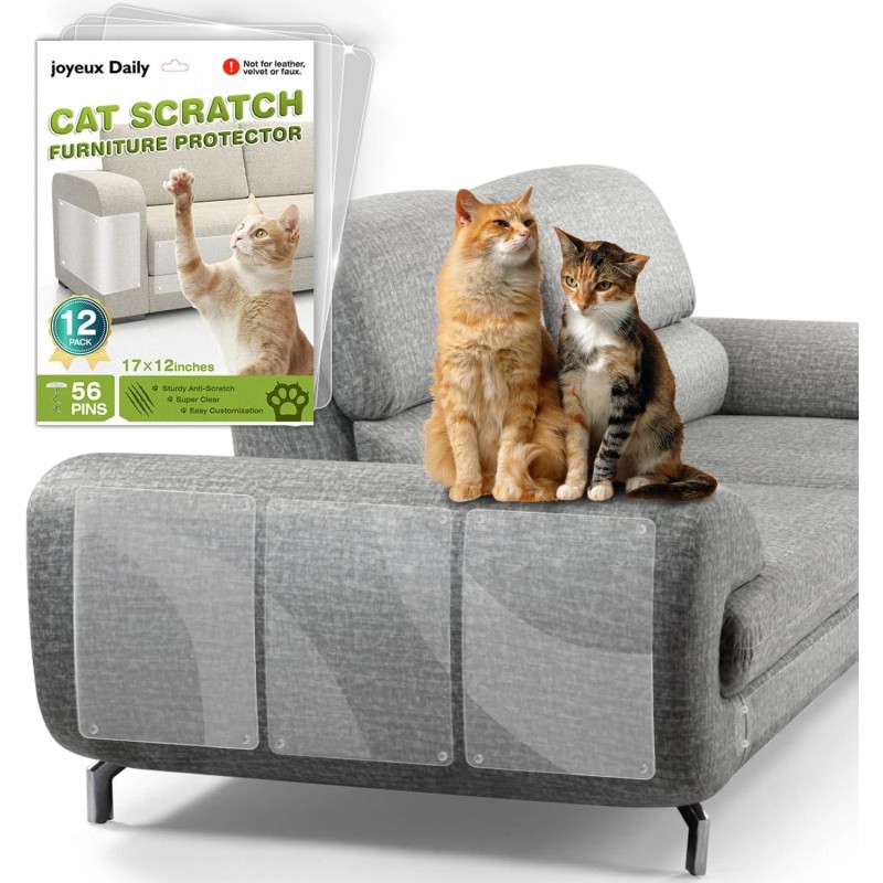 Brand: joyeux Daily Cat Scratch Furniture Protector,12 Pack Self-Adhesive Single