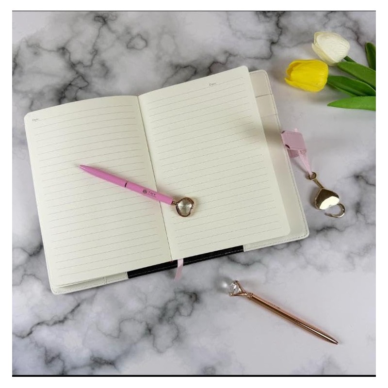 TMY Pink Heart Lock Diary Set – 288 Pages, 22×15×2.5