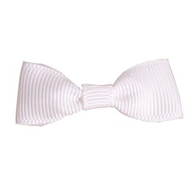 Balsa Circle 50 White 1.5" Pre Tied Grosgrain Polyester Mini Ribbon Bows - Gift Wrapping DIY Wedding Birthday Decorations Supplies