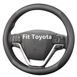 HAOTULE - Funda personalizada para volante de coche para Toyota (negro)