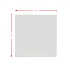 Exerz 10 x 10 cm Painting Cardboard, 6 Pieces, White Canvas Panel, 0.3 cm Thick, 280 GSM 100% Cotton, Art Canvas Board for Acrylic Paints, Oil Paints, Triple Primed, No Acid, Medium Grain