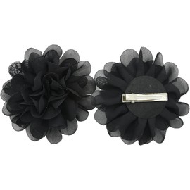 Black Women Chiffon Flower Hair Clip Alligator Clip Party Wedding 10cm Clips and Barrettes, Hair Styling Accessories, Hair Care