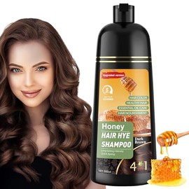 Hair Dye Shampoo 3 in 1 for Women & Men 100% Gray Hair Coverage - Herbal Ingredients Natural Plant Hair Color - Hair Dye in Minutes 500ML （Dark Brown）