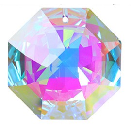 Little Swallow Suncatcher Crystal Hanging Chandelier Parts, Feng Shui Good Luck Item, Rainbow Maker, Crystal Clear Pendant (Octagon)